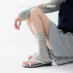 miu系芭蕾风木耳边袜套女夏季 镂空网眼透气小腿袜堆堆袜腿套 薄款