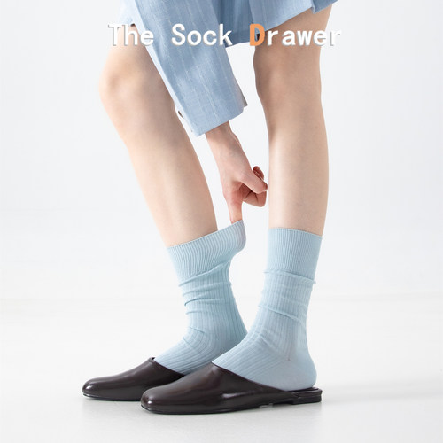 【双针一体机无骨宽松中筒袜】