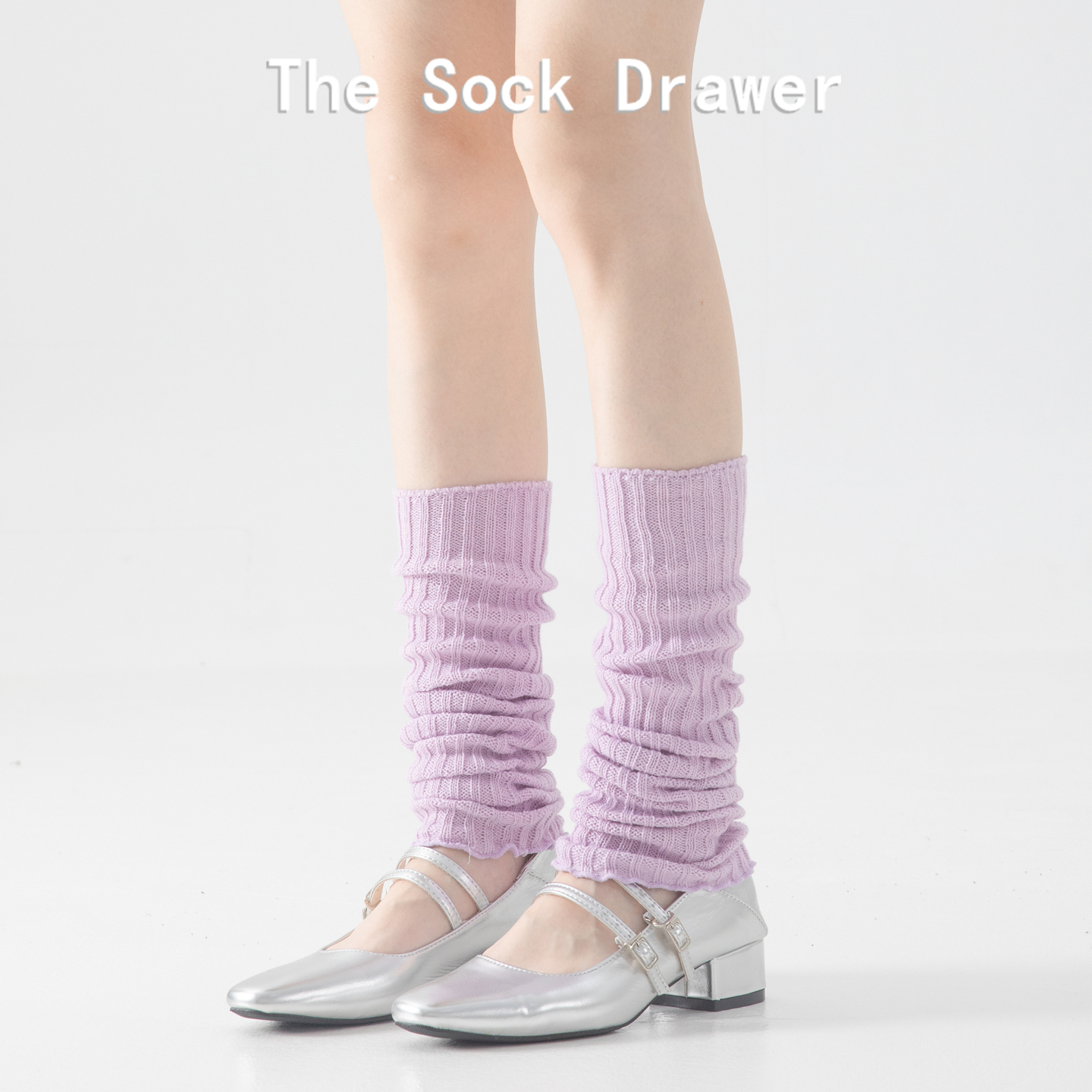 紫色袜套女春秋y2k辣妹双针无感羊毛保暖外穿显瘦花边腿套堆堆袜