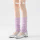 紫色袜套女春秋y2k辣妹双针无感羊毛保暖外穿显瘦花边腿套堆堆袜