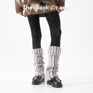 毛绒腿套女堆堆袜秋冬天加厚保暖外穿竖纹韩版 y2k亚文化小腿袜套