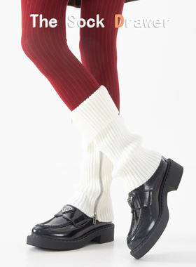 针织袜套女白色翻边阔腿小腿袜日系jk辣妹亚文化堆堆袜腿套学院风