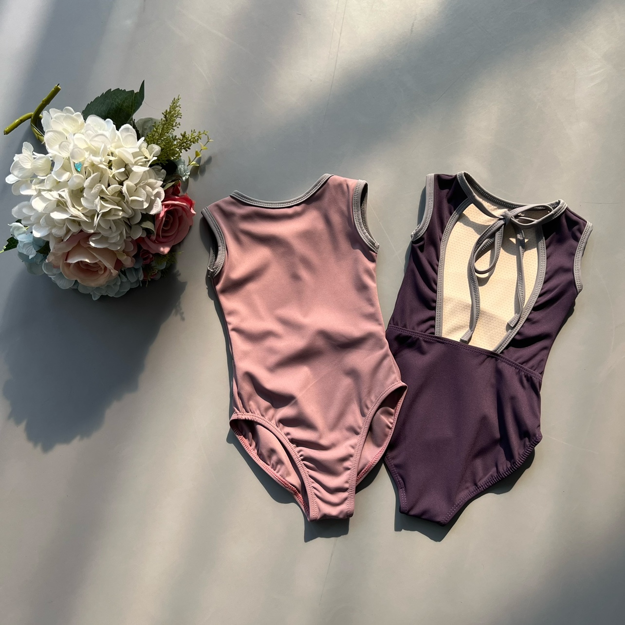 体操服芭蕾西瑟里李圆领系带包边