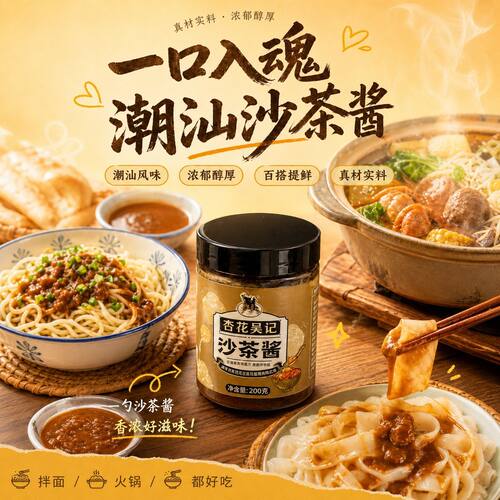 杏花吴记沙茶酱调料炒菜火锅蘸料