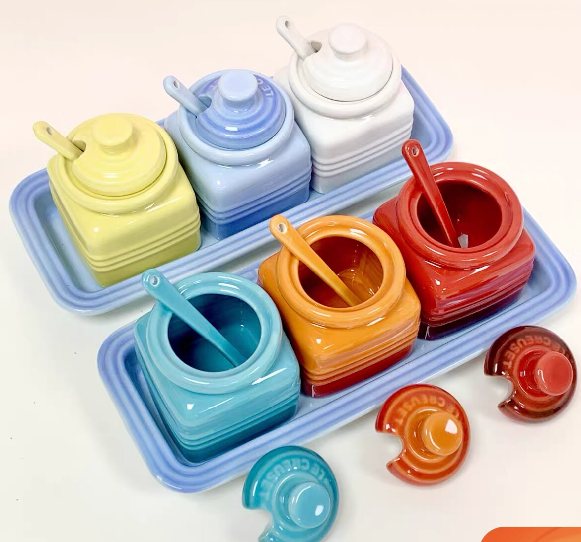 创意陶瓷法式风格家用调味罐套装礼盒装