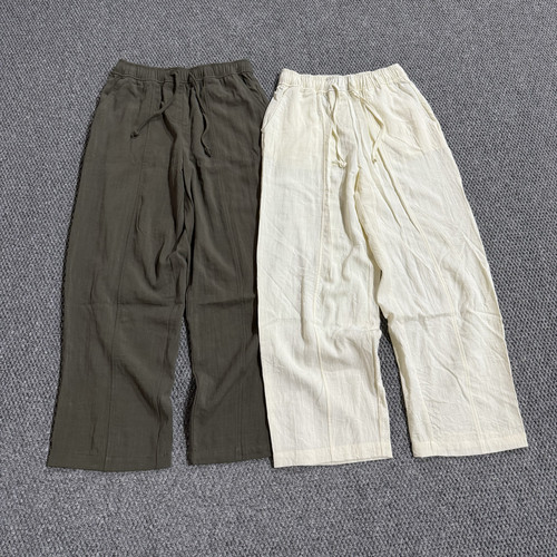 俄罗斯品牌 女款春夏季日系风松紧系带凉爽透气基础百搭休闲裤子