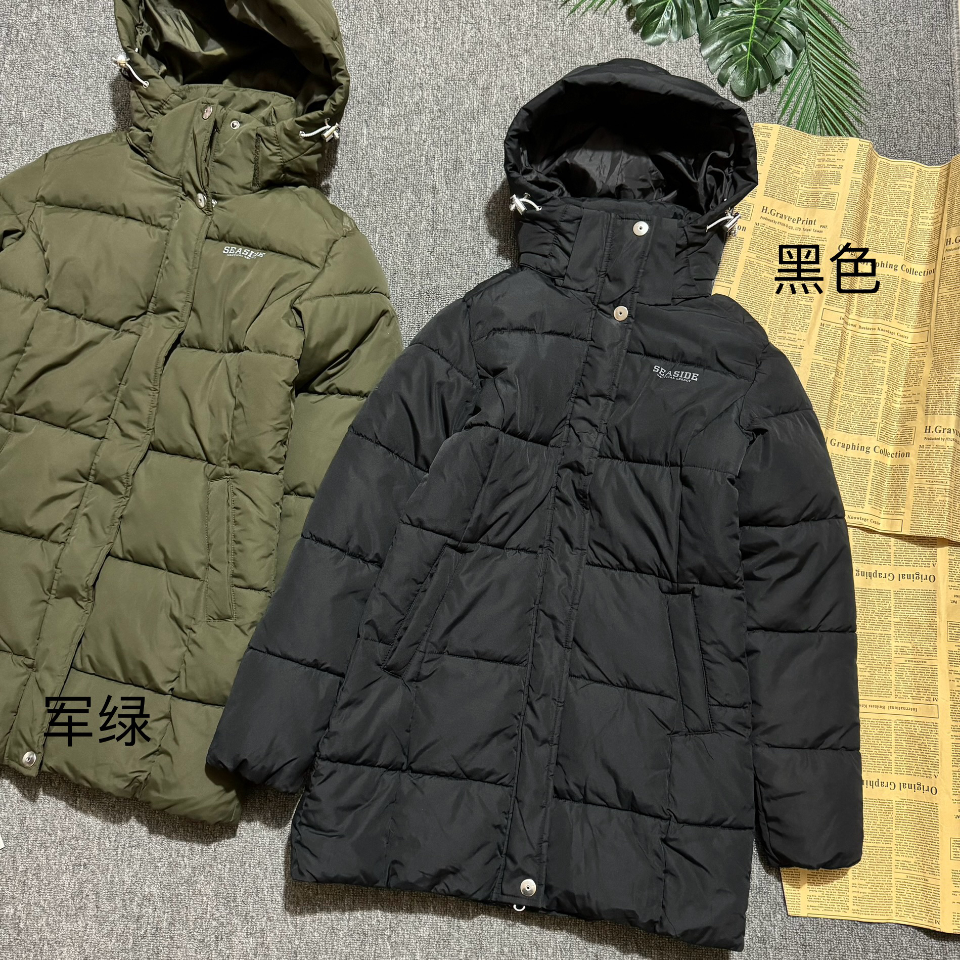 外贸女士冬季可脱卸帽防风保暖中长款修身保暖厚款棉服外套