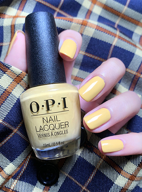 网红款OPI指甲油W56奶油鹅蛋黄显白快干无需灯烤持久美甲不可剥