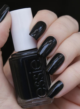 高端免烤美国ESSIE指甲油经典玛瑙纯黑色显白快干不可剥油性甲油