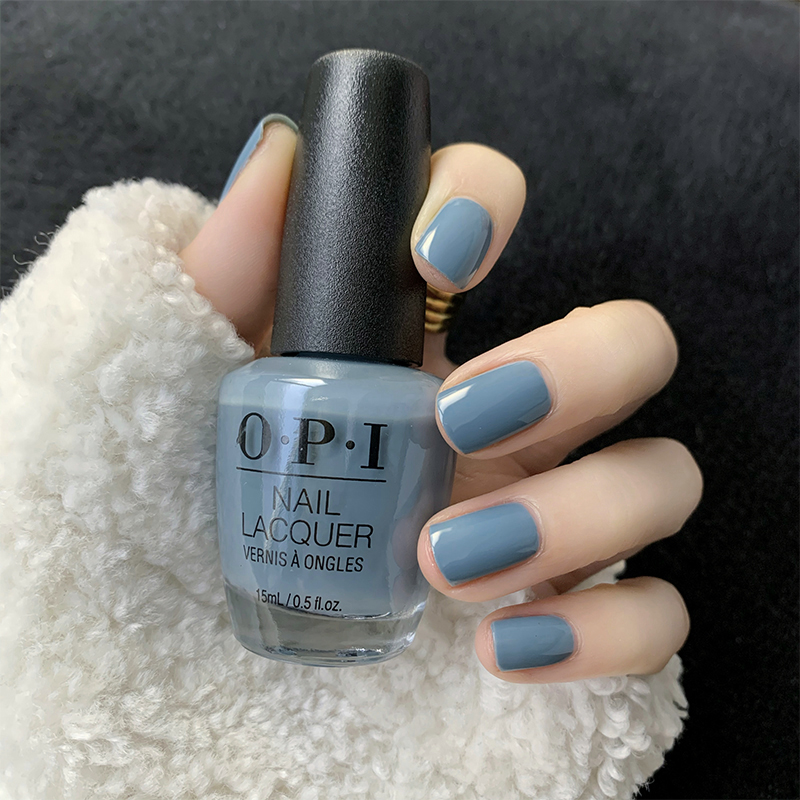 opi指甲油显白莫兰迪灰蓝