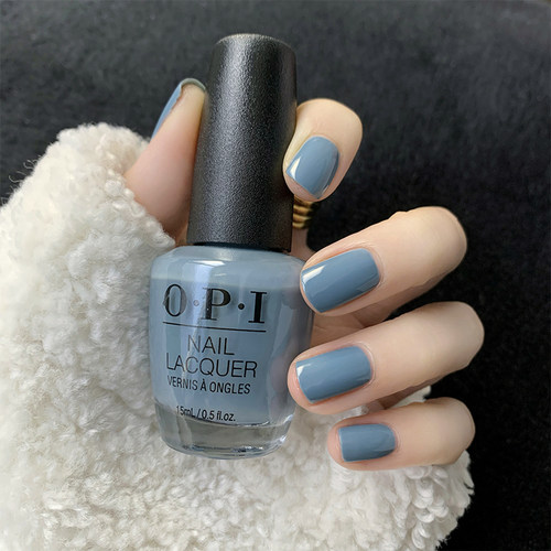 opi指甲油显白莫兰迪灰蓝