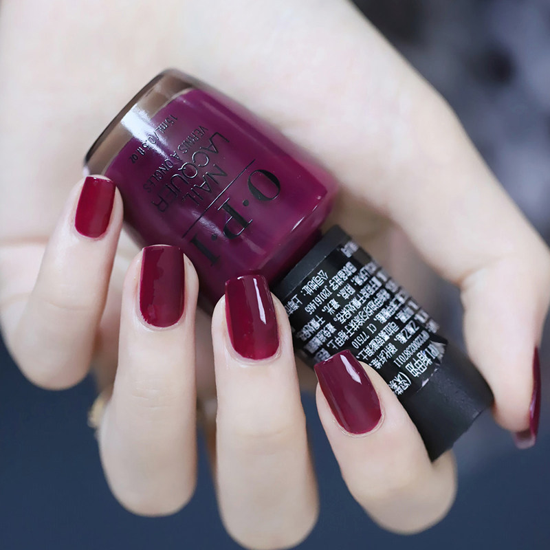 美国opi指甲油2024网红种草树莓果冻紫红色显白免烤快干持久美甲