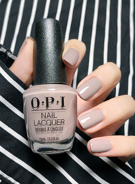 美国OPI指甲油I53秋冬典雅浅奶茶灰色通勤免烤持久快干不可剥美甲