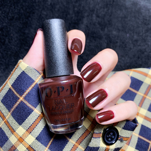 OPI指甲油2024年新色胡桃夹子酒红色A05显白免烤快干持久不可剥