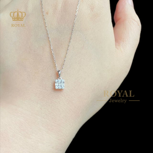 ROYAL珠宝0.14CT钻石吊坠项链锁骨链女款 18Ｋ金自戴送礼送老婆礼