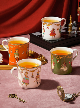 布兰兔新款童趣胡桃夹子骨瓷马克杯水杯生日礼物送礼原创泡茶杯子