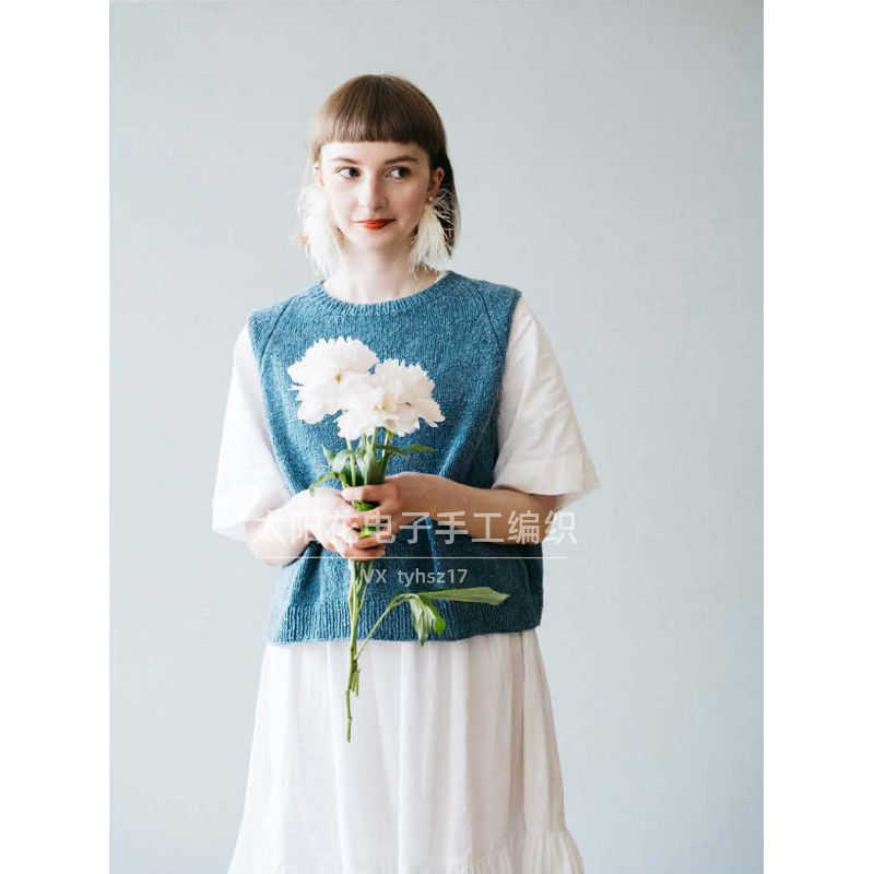 595 白山 背心图解 女士棒针编织教程 文字说明（非成品）