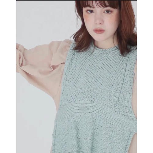 103 [日文编织符号] 横田DARUMA野口智子 单款 Quadro 蝴蝶结背心