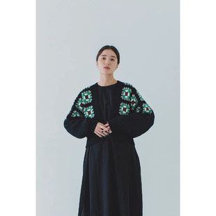 193 日文有水印 横田单款  DARUMA X 大村博美 祖母方格拼接开衫