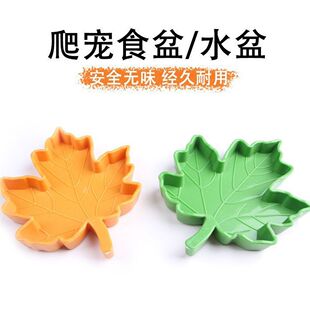 树叶食盆水盆寄居蟹爬宠喝水碗塑料用品绿色生态仿真