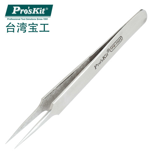 台湾宝工 Pro'skit 1PK-102T 不锈钢防磁特尖镊子(120mm)