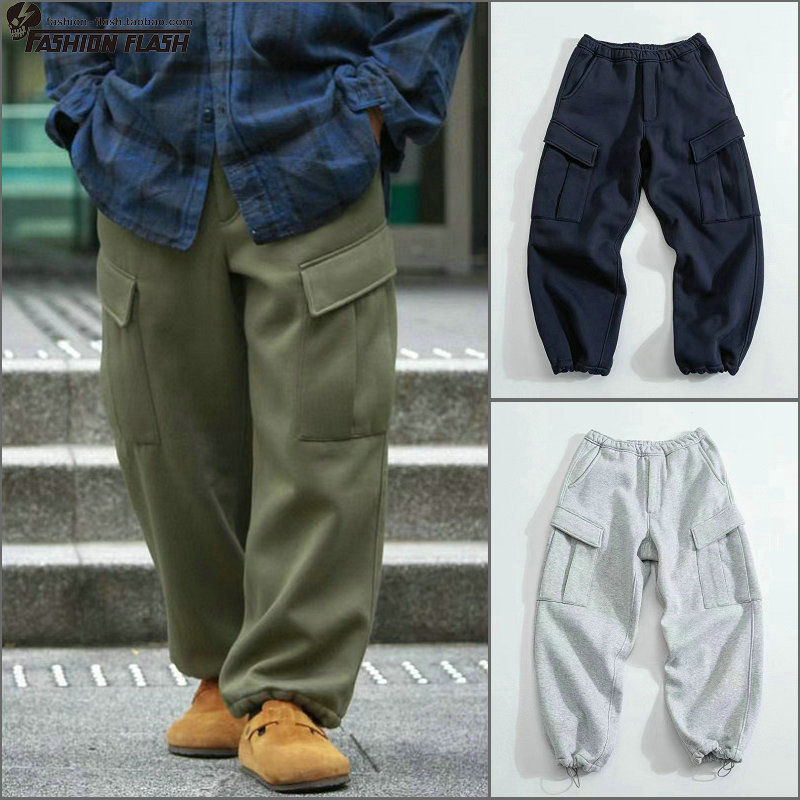 日系户外PIER39S宽松抽绳大兜收脚加绒运动工装卫裤长裤男女潮牌