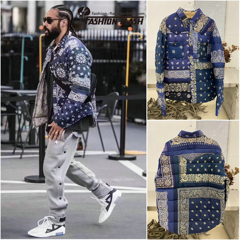 秋冬VISVIM1 ICT KERCHIEF 腰果花男女羽绒夹克外套BANDANA JERRY