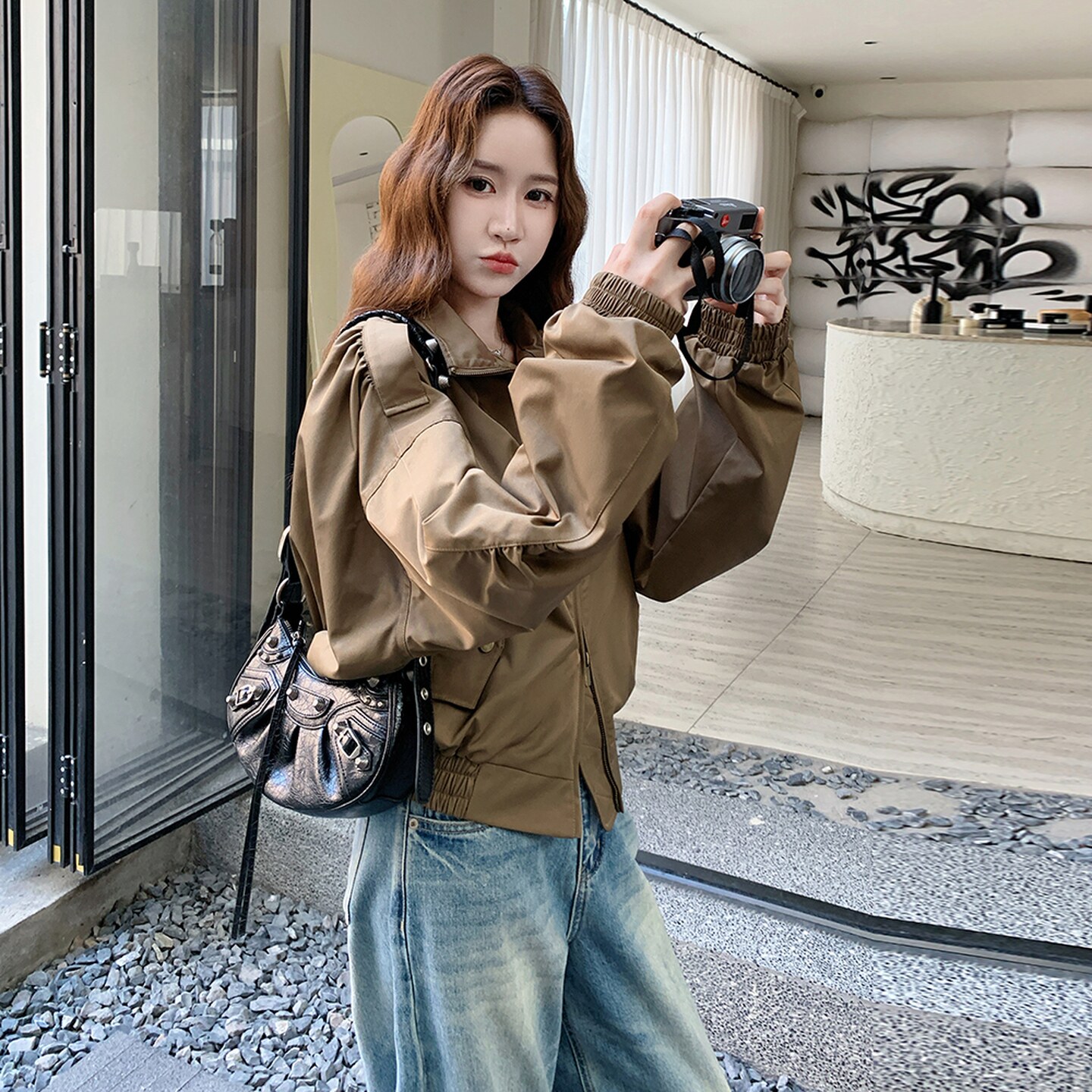 设计感2026早春新款韩版女装时尚夹克小个子短款卡其风衣外套上衣