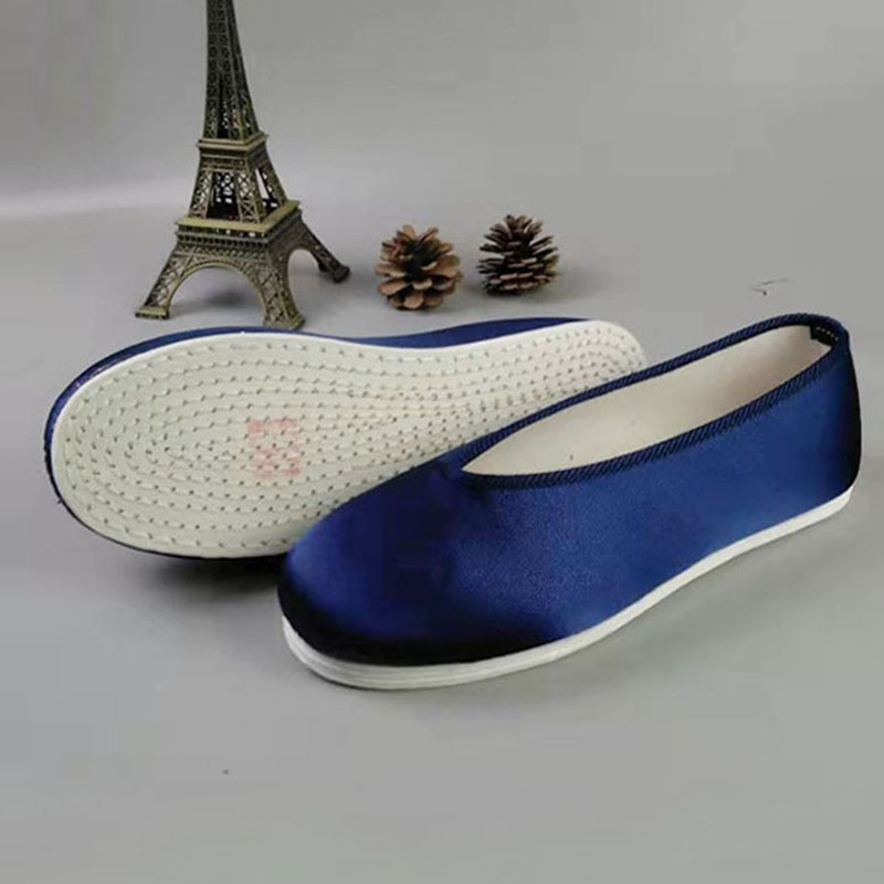 老北京布底布鞋男I四季春秋透气防臭手工千层底休闲鞋一脚蹬男士