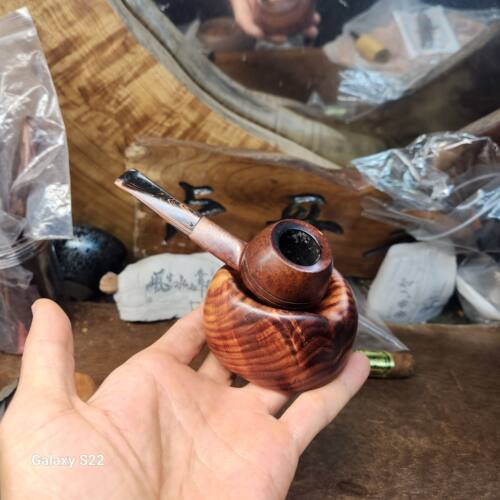 手工便携高档非洲小叶紫檀单位烟斗架雪茄托两用直弯用烟斗座架托