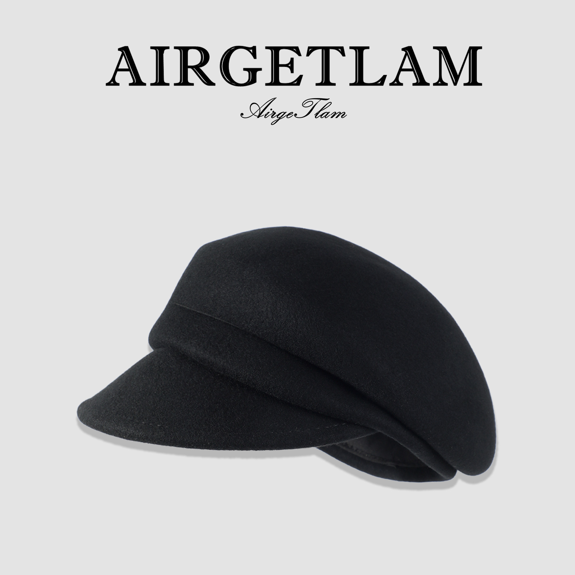 AirgeTlam/复古羊毛贝雷帽子女秋冬显脸小鸭舌八角报童帽马术毡帽