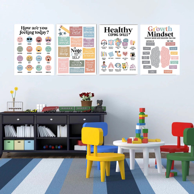 学校10款Mental Health情绪健康B系列主题教育海报成长心态学习贴