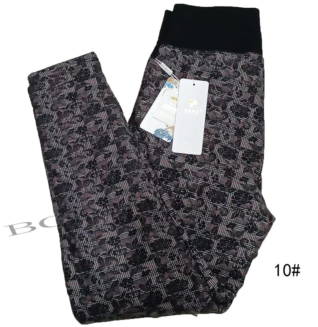 蒙塞双羊中老年女驼绒花棉裤高腰加厚外穿家居弹力大码棉裤妈妈装