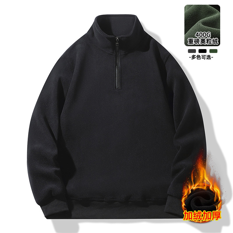 卫衣男士摇粒绒秋冬季大码男装夹克开衫抓绒衣外套男