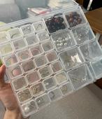 耳钉耳饰耳夹收纳盒项链脚链防尘防氧化盒手工DIY串珠米珠分装 盒