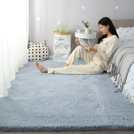 简约现代加厚羊羔绒床前床边卧室地毯客厅地毯茶几满铺飘窗可定制