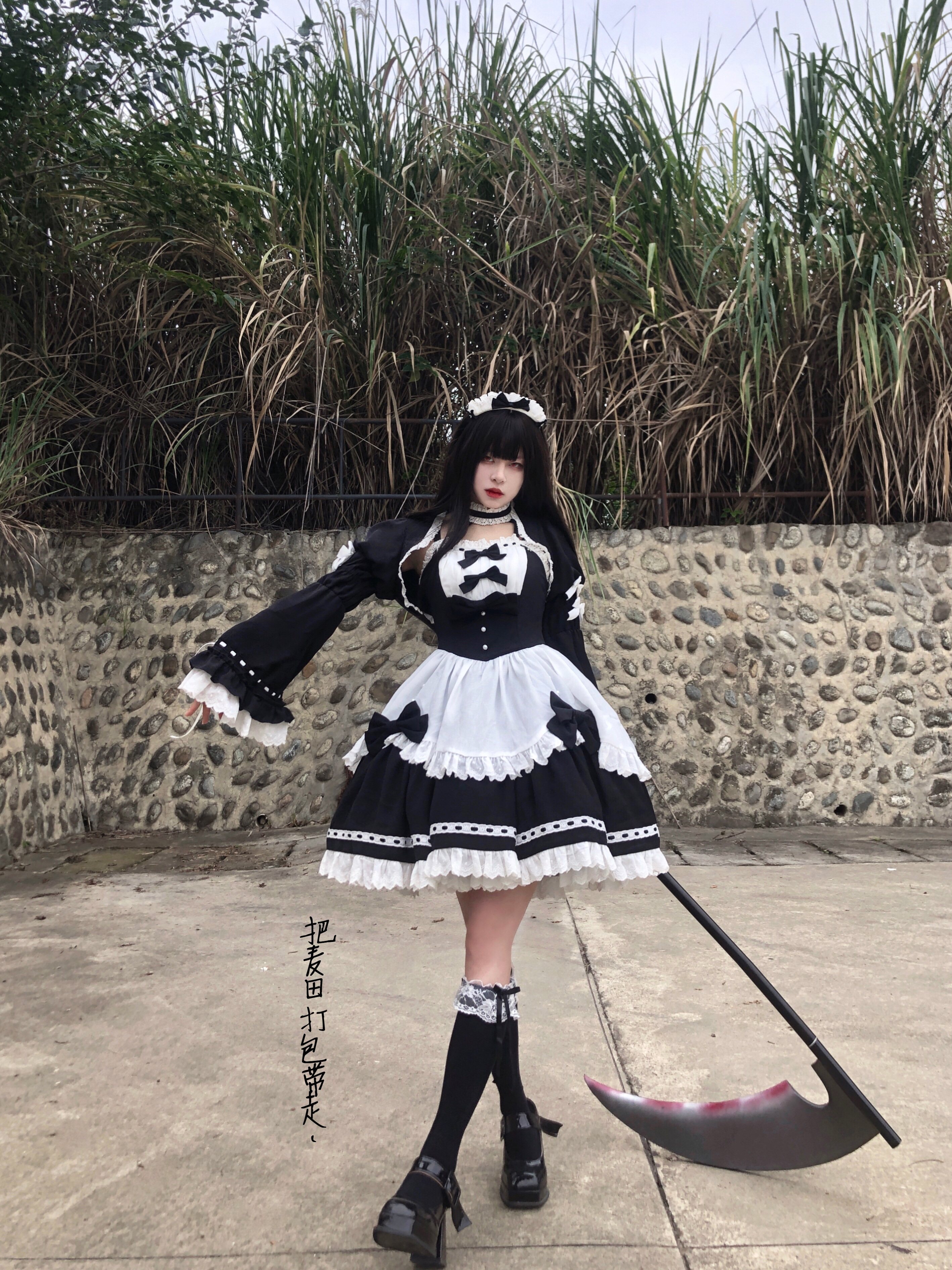 原创【黑白梦境】哥特lolita jsk辣妹女仆装姬袖坎肩暗黑风万圣节