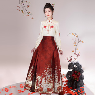 短衫 原创 改良立领对襟灯笼袖 明制汉服 织金仿妆花马面裙 锦瑟