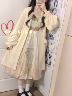 cla系lolita 原创 千山月 花间集 针织长外套古典优雅 jsk