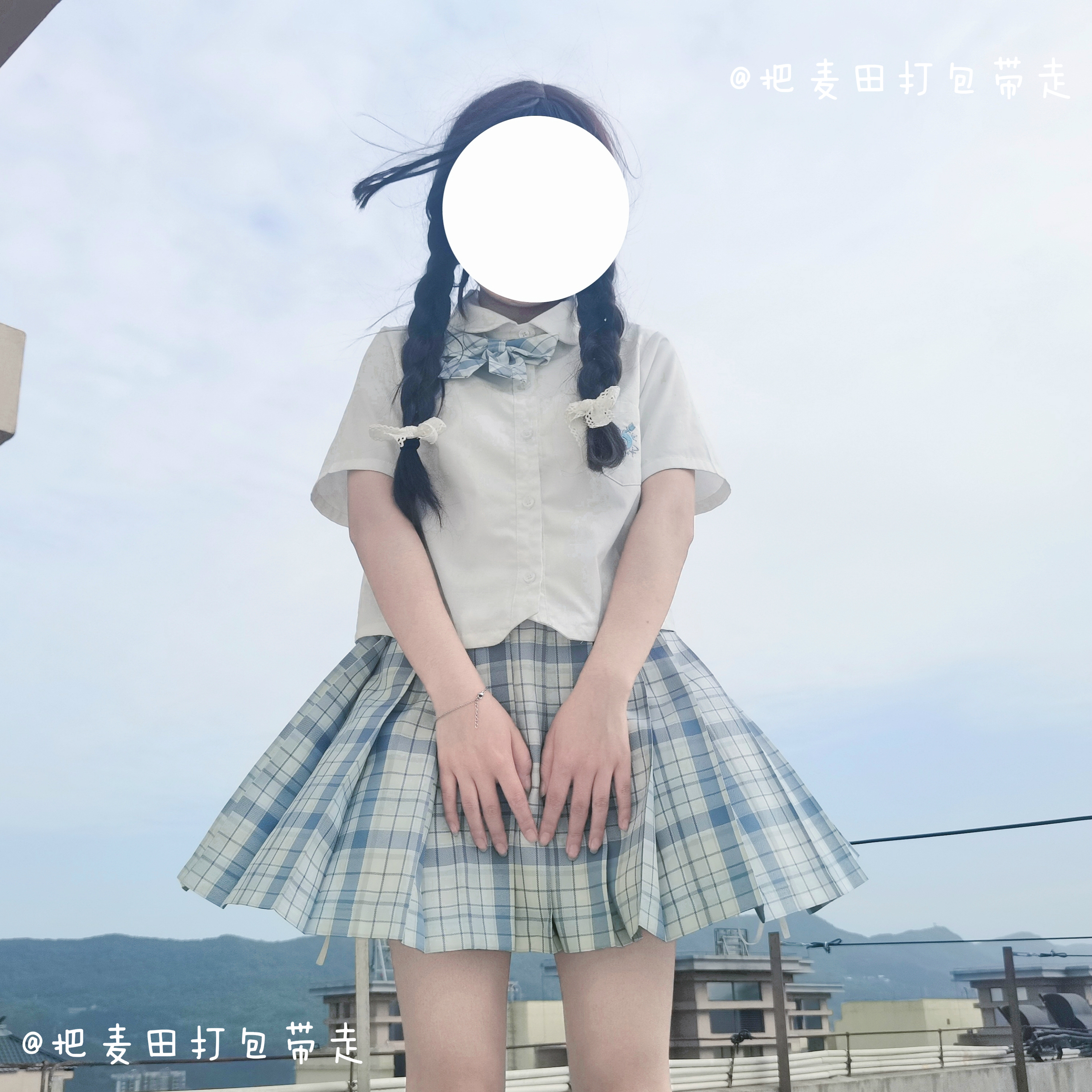 蓝格jk格裙熊逗酱清仓