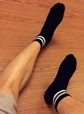 4双潮男女春夏季纯棉毛巾底加厚中筒袜学院风吸汗透气ins男士白袜