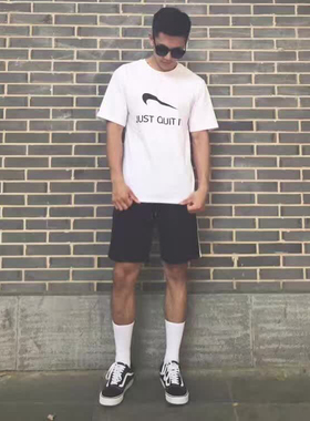 5双 长款纯棉春夏季男士袜子白色长筒学院港风绅士商务潮流百搭