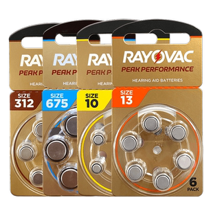 雷特威peak助听器电池A13专用原装进口A312纽扣电子A10A675锌空气