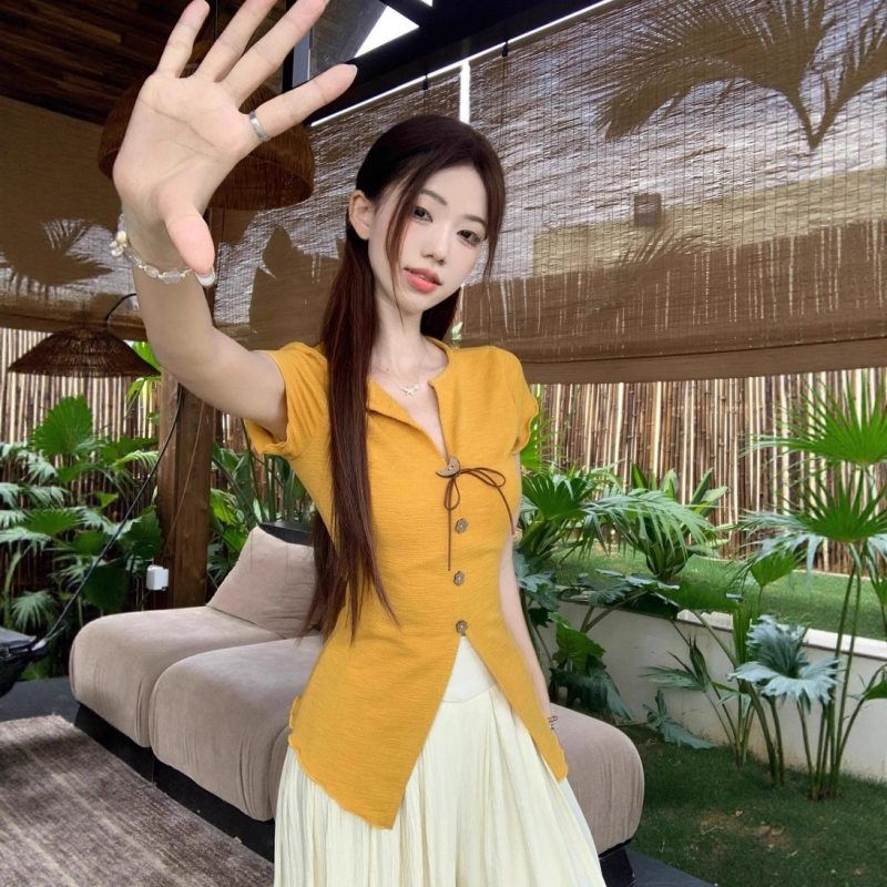 韩系慵懒chic套装女装夏日清冷松弛感穿搭一整套休闲阔腿裤两件套