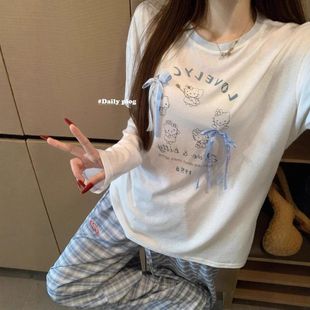 t恤女独特漂亮绝美上衣夏日ootd穿搭 工厂直销 雪花棉宽松长袖