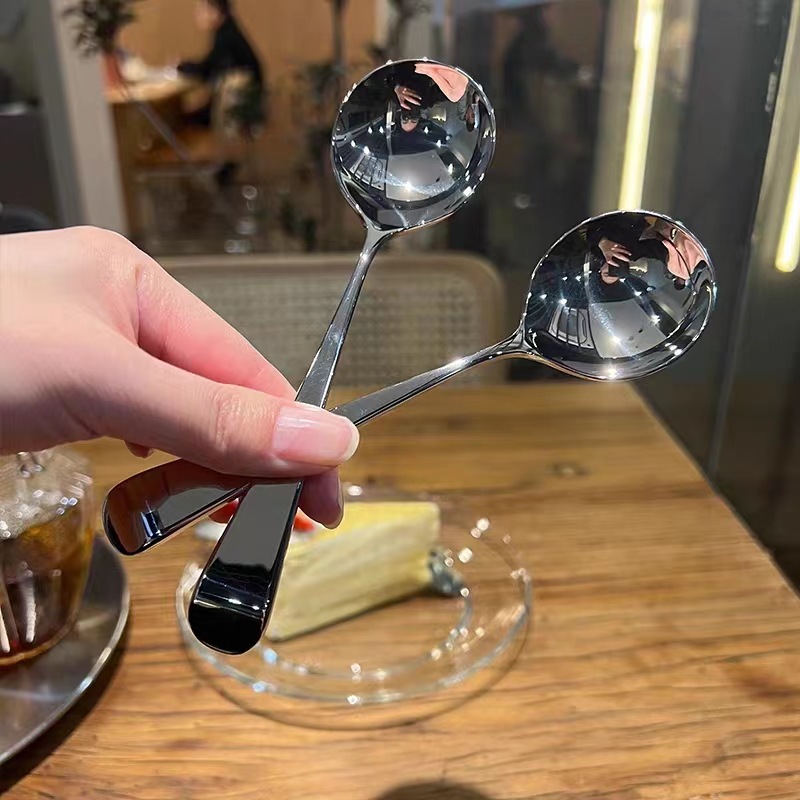 加厚304不锈钢长柄勺子调羹西餐勺汤匙家用吃饭喝汤5A级亮光勺子