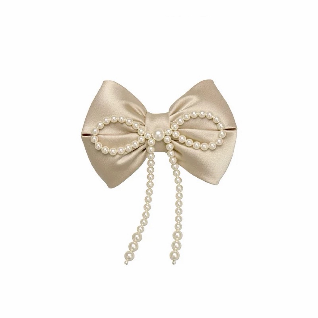 进口醋酸蝴蝶结珍珠发夹