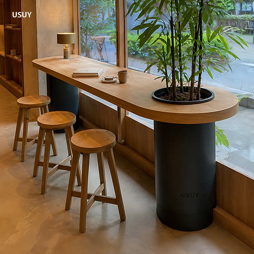 USUY侘寂风商用木质餐桌椅定制