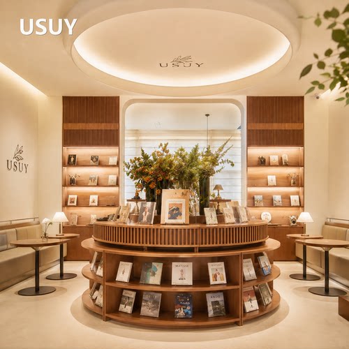 USUY商业定制圆形阅览桌椅组合