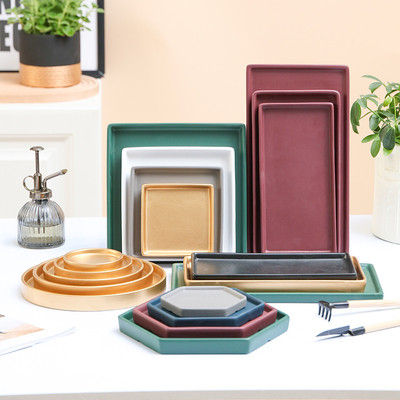 陶瓷花盆托盘北欧风格简约时尚